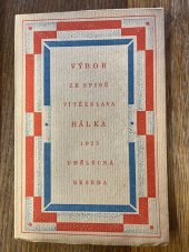 kniha Výbor ze spisů Vítězslava Hálka, Umělecká beseda 1923