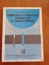 kniha Konflikty v procesu vedení lidí a jejich řešení, Institut pro vzdělávání pracovníků v zemědělství a výživě 1976