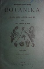 kniha Professora Josefa Kliky Botanika, I.L. Kober 1881