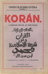 kniha Korán, Orientální bibliotéka 1913