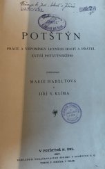 kniha Potštýn práce a vzpomínky letních hostí a přátel zátiší potštýnského, Nákladem Okrašlovacího spolku v Potštýně n.O. 1897