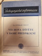 kniha Výchova dítěte v době předškolní, Komenium 1948