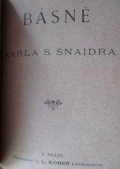 kniha Básně Karla S. Šnaidra, I.L. Kober 1869