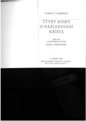 kniha Čtyry knihy o následování Krista, Zmatlík a Palička 1931