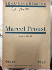 kniha Marcel Proust [studie o jeho díle], Jan Fromek 1928