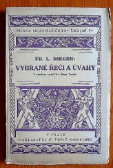 kniha Vybrané řeči a úvahy, F. Topič 1924