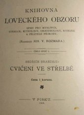 kniha Cvičení ve střelbě, Lovecký Obzor 1906