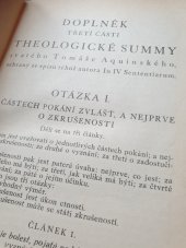 kniha Theologické summy svatého Tomáše Akvinského doplněk, Edice Krystal 1940