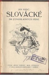 kniha Slovácké 200 jednohlasných písní, Adolf Perout 1913