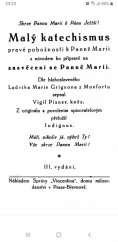 kniha Malý katechismus pravé pobožnosti k Panně Marii s návodem ku přípravě na zasvěcení se Panně Marii, Vincentinum 1925