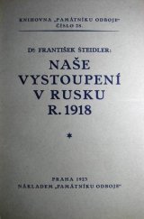 kniha Naše vystoupení v Rusku r. 1918, Památník odboje 1923