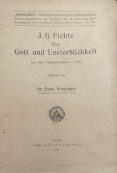 kniha J. G. Fichte über Gott und Unsterblichkeit, Berlín 1914