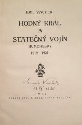 kniha Hodný král a statečný vojín humoresky : 1919-1923, A. Král 1925