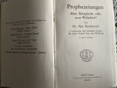 kniha Prophezeiungen. Alter Aberglaube oder neue Wahrheit?, Verlag 1916
