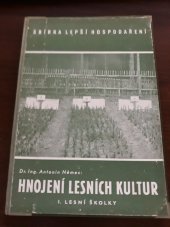 kniha Hnojení lesních kultur. I. [část], - Lesní školky, Novina 1942