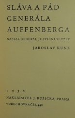 kniha Sláva a pád generála Auffenberga, J.A. Růžička 1930