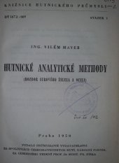 kniha Hutnické analytické methody (Rozbor surového železa a oceli), Průmyslové vydavatelství 1950