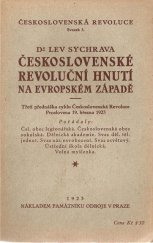 kniha Československé revoluční hnutí na evropském západě třetí přednáška cyklu Československá revoluce : proslovena 19. března 1923, Památník odboje 1923