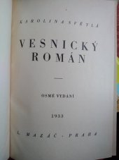 kniha Vesnický román, L. Mazáč 1930