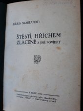 kniha Štěstí hříchem zlacené a jiné povídky, A.Niva 1914