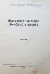 kniha Ekologická fyziologie živočichů a člověka, SPN 1981