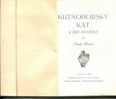 kniha Kutnohorský kat a jiné povídky, Jan Svátek 1928