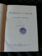 kniha Markolt a Nevím v literatuře staročeské, Česká akademie císaře Františka Josefa pro vědy, slovesnost a umění 1909