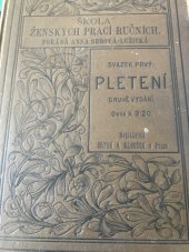 kniha Nauka o ženských ručních pracích, pro dívčí školy a ústavy. I., - Pletení čili štrykování, E. Petřík 1864
