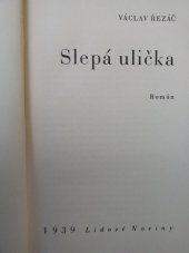 kniha Slepá ulička román, Lidové noviny 1939