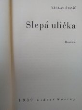 kniha Slepá ulička román, Lidové noviny 1939