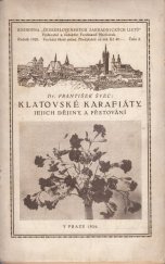kniha Klatovské karafiáty, jejich dějiny a pěstování, Československé zahradnické listy 1926