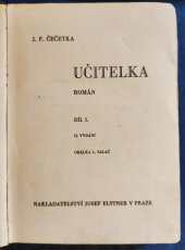 kniha Učitelka Díl I. román., Josef Elstner 1933