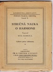 kniha Stručná nauka o harmonii, Fr. A. Urbánek a synové 1927