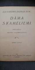 kniha Dáma s kameliemi, František Bačkovský 1918