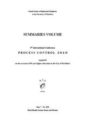 kniha Process Control 2010 9th international conference organized on the occasion of 60 year higher education in the city of Pardubice : June®7-10,®2010, hotel Dlouhé Stráně, Kouty nad Desnou : summaries volume, Tribun EU 2010