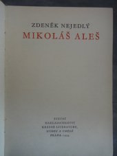 kniha Mikoláš Aleš, SNKLHU  1954