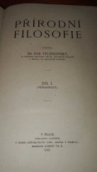 kniha Přírodní filosofie. Díl I., - (Přírodnický), J. Velenovský 1921