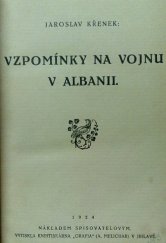 kniha Vzpomínky na vojnu v Albanii, Jaroslav Křenek 1924