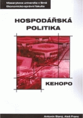 kniha Hospodářská politika distanční studijní opora, Masarykova univerzita, Ekonomicko-správní fakulta 2004