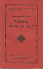 kniha Válka: ano, či ne?, Svaz národního osvobození 1937
