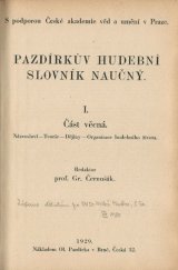 kniha Pazdírkův hudební slovník naučný. I, - Část věcná., Oldřich Pazdírek 1929