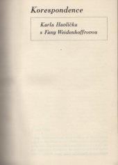 kniha Korespondence Karla Havlíčka s Fany Weidenhoffrovou, Družstevní práce 1939