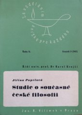 kniha Studie o současné české filosofii, Jos. R. Vilímek 1946