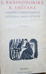 kniha Eliška Krásnohorská - Bedřich Smetana vzájemná korespondence, Topičova edice 1940