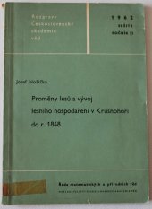 kniha Proměny lesů a vývoj lesního hospodaření v Krušnohoří do r. 1848, Československá akademie věd 1962
