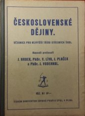 kniha Československé dějiny učebnice pro nejvyšší třídu středních škol, Šolc a Šimáček 1937