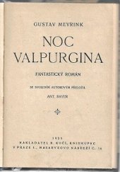 kniha Noc Valpurgina Fantast. román, B. Kočí 1925