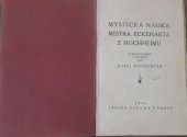 kniha Mystická nauka mistra Eckeharta z Hochheimu, Spolek Psyche, jedn. Fr. Jirásek 1934