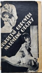 kniha Diskretní odpovědi na důvěrné otázky Dvacet kapitol pro vážné lidi, s.n. 1929