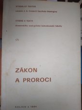 kniha Zákon a proroci, Ústřední církevní nakladatelství 1984